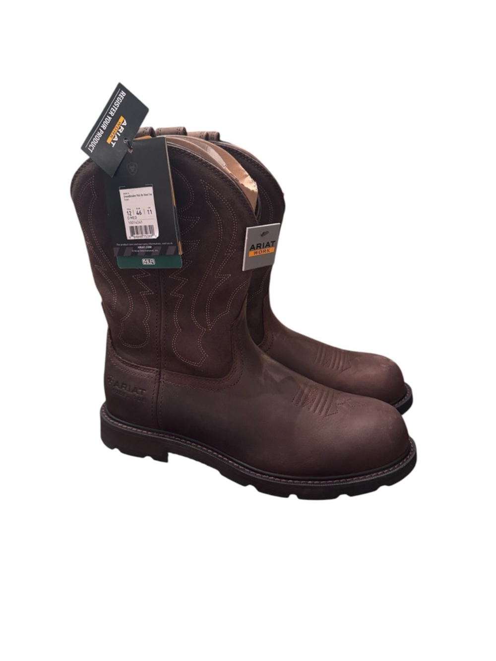 Ariat Groundbreaker Steel Toe Work Boots Mens 12 Brown EH SR Western